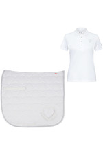 2022 Imperial Riding Womens IRHStarlight Competition shirt & IRHSymbol Dressage Saddle Pad Bundle - White